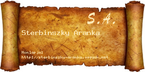 Sterbinszky Aranka névjegykártya