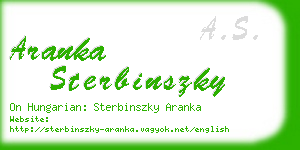 aranka sterbinszky business card